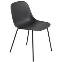 Muuto Fiber Esstischstuhl mit Rohrgestell Schwarz