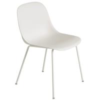 Muuto Fiber Esstischstuhl mit Rohrgestell Weiß