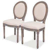 VidaXL Eetkamerstoelen linnen 2 st