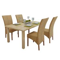 vidaXL Eetkamerstoelen 4 st natuurlijk rattan bruin