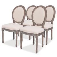 VidaXL Eetkamerstoelen linnen 4 st