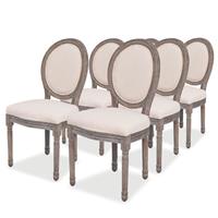 VidaXL Eetkamerstoelen linnen 6 st