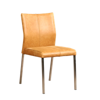 Gijs Meubels Leren eetkamerstoel basic, cognac leer, cognac keukenstoelen