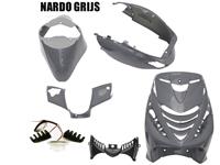 power1 Kappenset Piaggio Zip 2000 NARDO GREY met led verlichting voorfront 5 delig