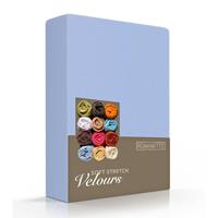 Romanette Hoeslaken Velours Blue-160/180/200 x 200/210/220 cm