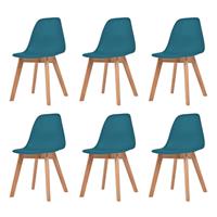vidaxl Eetkamerstoelen 6 st kunststof turquoise