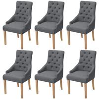 VidaXL Eetkamerstoelen 6 stuks donkergrijs stof