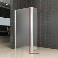 Aqua Splash Zijwand Voor Inloopdouche Met Link Of Rechts Scharnierend Profiel 35X200 cm 10 mm Nano Mat Glas - Rechts Scharnierend