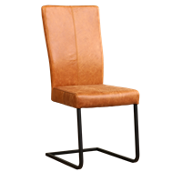 Gijs Meubels Leren eetkamerstoel dare, cognac leer, cognac keukenstoelen