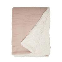 Unique Living | Lars coral fleece/suede plaid 150x200cm old pink