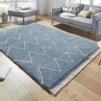 Mint Rugs Hoogpolig vloerkleed Desire - Ruby Blauw/Creme 80x150cm