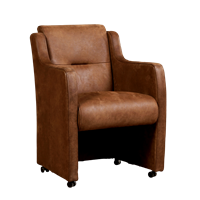 Gijs Meubels Leren eetkamerfauteuil mass, bruin leer, bruine keukenstoelen