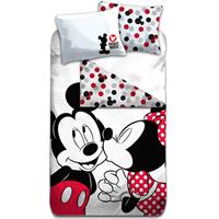 Disney Minnie en Mickey Mouse Dekbedovertrek Kiss-1-persoons (140x200 cm)