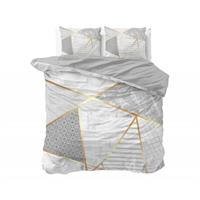 Dekbedovertrek Graphic - Eenpersoons (140x200 cm) - Wit Katoen - Dessin: Patroon - Sleeptime - 