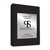 Presence Jersey Hoeslaken - Silver - Zwart 140/160 x 200/220