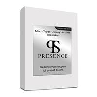 Presence Maco Jersey Topper Hoeslaken - Platinum - Wit 90 x 200/220