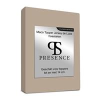 Presence Maco Jersey Topper Hoeslaken - Platinum - Taupe 90 x 200/220