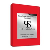 Presence Maco Jersey Topper Hoeslaken - Platinum - Rood 140/160 x 200/220