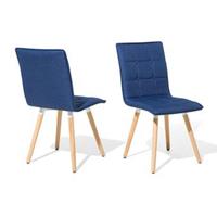 Beliani BROOKLYN Eetkamerstoel set van 2 Blauw Polyester