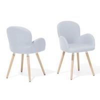 Beliani BROOKVILLE Eetkamerstoel set van 2 Grijs Polyester