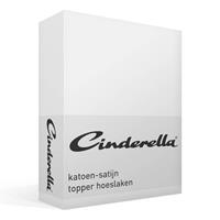 Cinderella satijn topper hoeslaken - 1-persoons (90x210 cm) - White