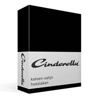 Cinderella Hoeslaken Satijn Black-90 x 210 cm