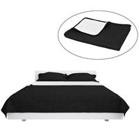 vidaXL Bedsprei dubbelzijdig 220x240 cm quilt zwart en wit