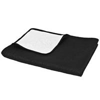 vidaXL Zweiseitige Tagesdecke Gesteppt 170 x 210 cm  Schwarz