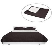 vidaXL Bedsprei dubbelzijdig 170x210 cm quilt crème en bruin