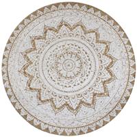 Tapijt met print rond 120 cm gevlochten jute