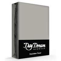 Flanellen hoeslaken grijs day dream-90 x 200 cm
