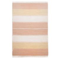 THEKO Vloerkleed Stripe Cotton Platweefsel, gestreept, puur katoen, met de hand geweven, met franje