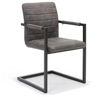 HomingXL Eetkamerstoel Apollo stof Cowboy retro lederlook antraciet