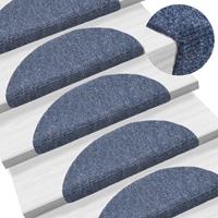 vidaXL Trapmat zelfklevend 54x16x4 cm naaldvilt blauw 15 st