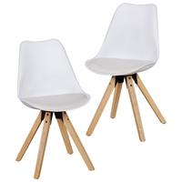 WOHNLING 2er Set Esszimmerstuhl LIMA Polsterstuhl Stoff oder Kunstleder-Bezug Rückenlehne Design Küchenstuhl mehrfarbig