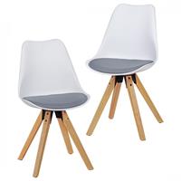WOHNLING 2er Set Esszimmerstuhl LIMA Polsterstuhl Stoff oder Kunstleder-Bezug Rückenlehne Design Küchenstuhl mehrfarbig
