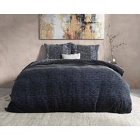 dreamhousebedding Flanellen Dekbedovertrek Gradient Knits - Eenpersoons (140x200 cm) - Antraciet - Dessin: Strepen - DreamHouse Bedding - 