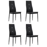 VidaXL Eetkamerstoelen 43x43,5x96 cm kunstleer zwart 4 st