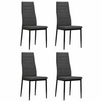 VidaXL Eetkamerstoelen stof donkergrijs 4 st