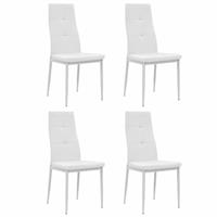 VidaXL Eetkamerstoelen 43x43,5x96 cm kunstleer wit 4 st