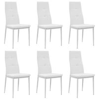 VidaXL Eetkamerstoelen 43x43,5x96 cm kunstleer wit 6 st