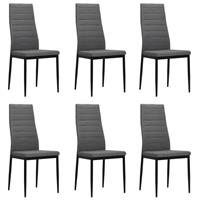 VidaXL Eetkamerstoelen stof lichtgrijs 6 st