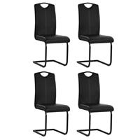 VidaXL Eetkamerstoelen 43x55x100 cm kunstleer zwart 4 st