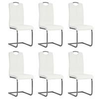 VidaXL Eetkamerstoelen 43x55x100 cm kunstleer wit 6 st