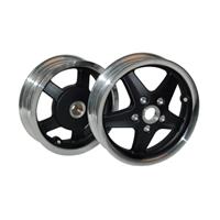 DMP Wiel set vespa S, LX, LXV zwart mat gepolijst