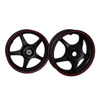 Velg set met rode bies Yamaha Aerox zwart mat DMP
