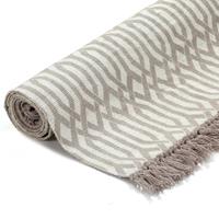 Kelim vloerkleed met patroon 120x180 cm katoen taupe