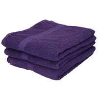 Towelcity 3x Luxe handdoeken paars 50 x 90 cm 550 grams Paars