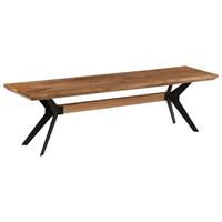 vidaXL Esszimmerbank Akazienholz Massiv und Stahl 160 x 40 x 45 cm Braun