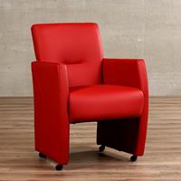 Gijs Meubels Leren eetkamerfauteuil pleasure, rood leer, rode keukenstoelen